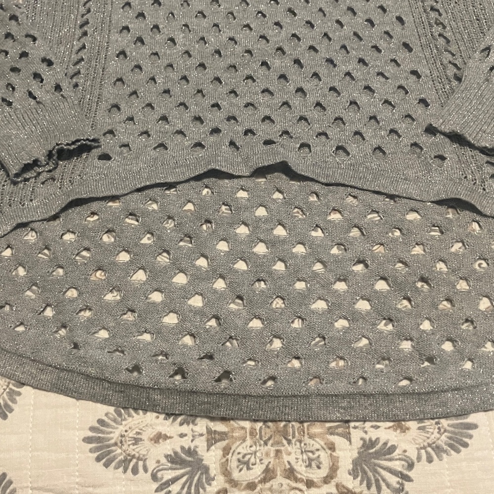Rock & Republic gray shiny knit sweater - Picture 6 of 7